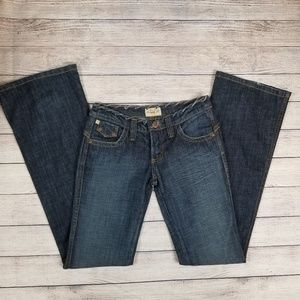 FRANKIE B Low Rise Flare Braided Detail Jeans